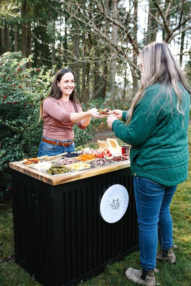 Guest served charcuterie from The Social Bite Collective grazing cart